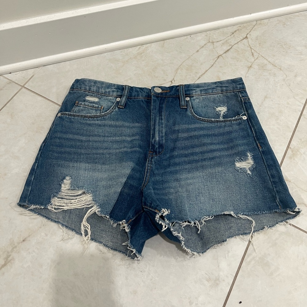 Blank NYC Blue Denim The Barrow Vintage High Rise Jean Shorts Size 29 US